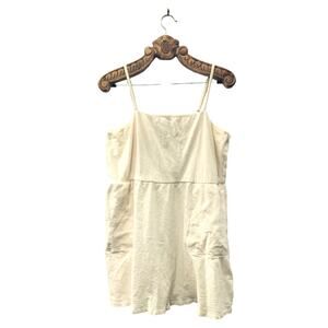Richer Poorer Dress Cloud Weave Casual Day Square Neck Mini Cream Pockets XL